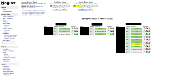 Nagios grupos de servicios